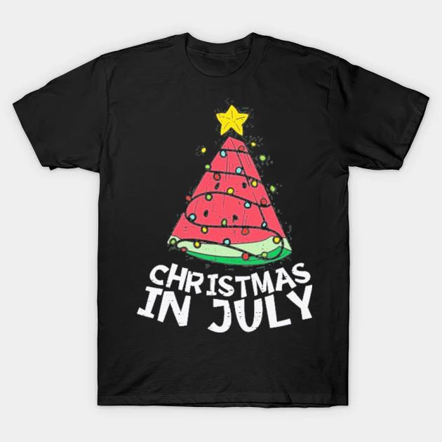 Christmas in july watermelon xmas tree summer men women kids shirt