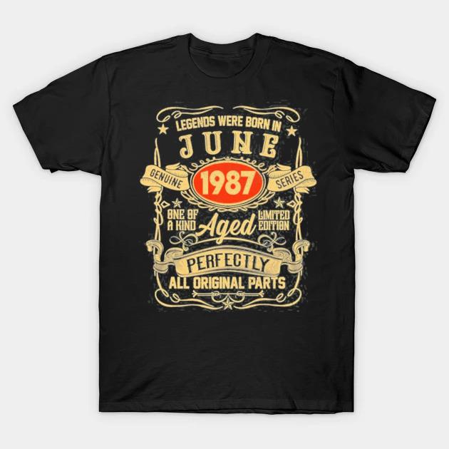 Legends were born in june 1987 34th birthday gifts 34 yrs shirt