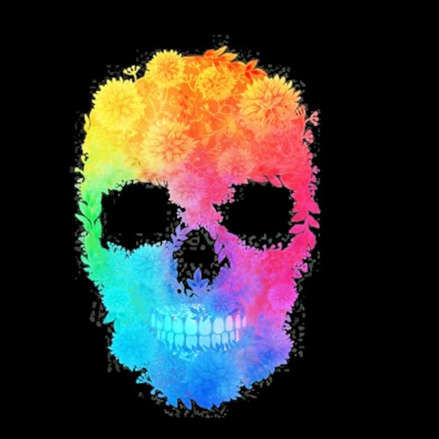 Mighty oak colorful floral skull preview