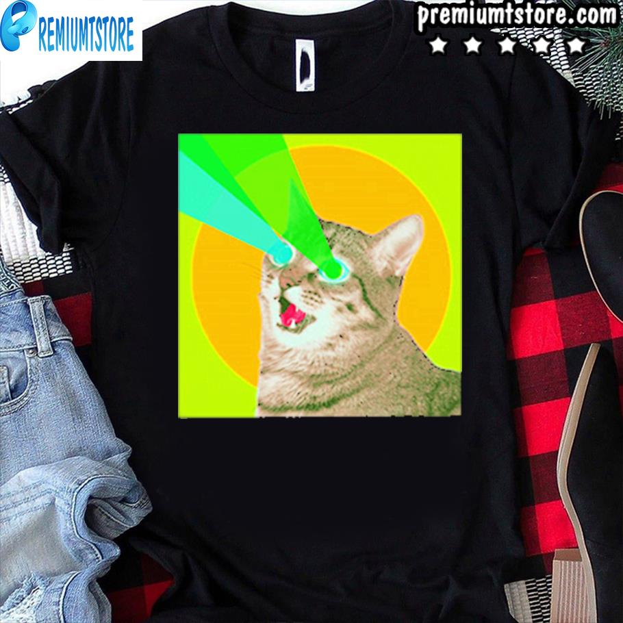Official funny cat eye laser gif meme shirt, hoodie ...