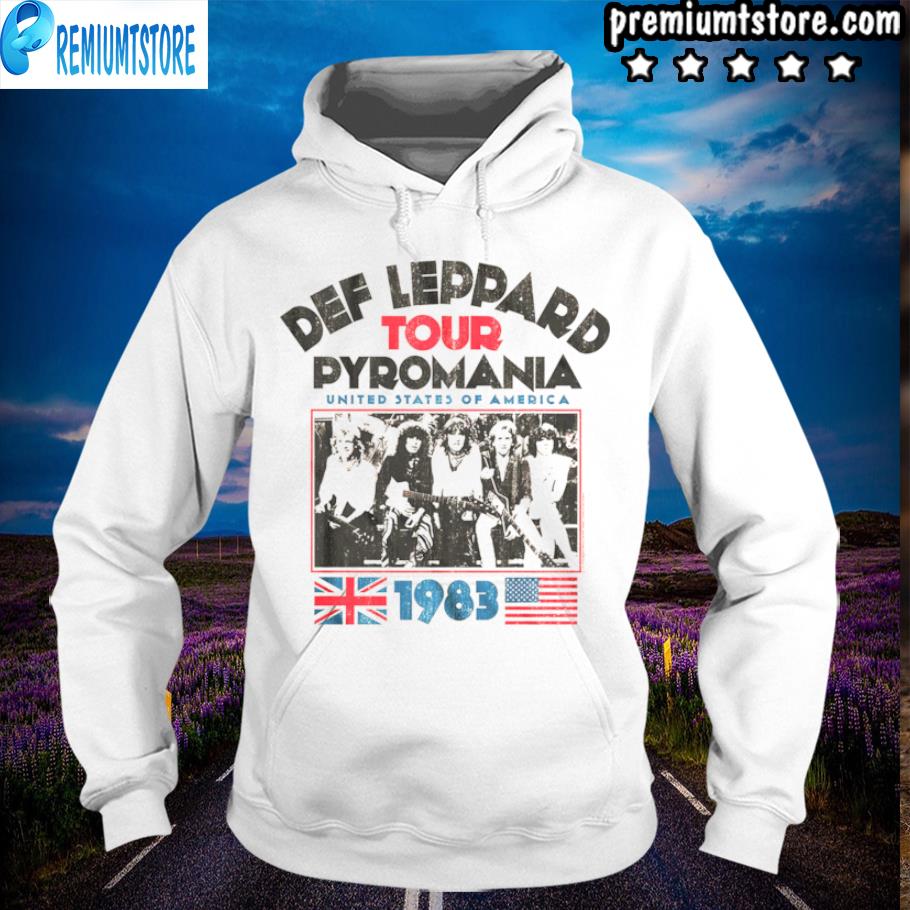 1983 Tour Def Leppard Shirt hoodie-white