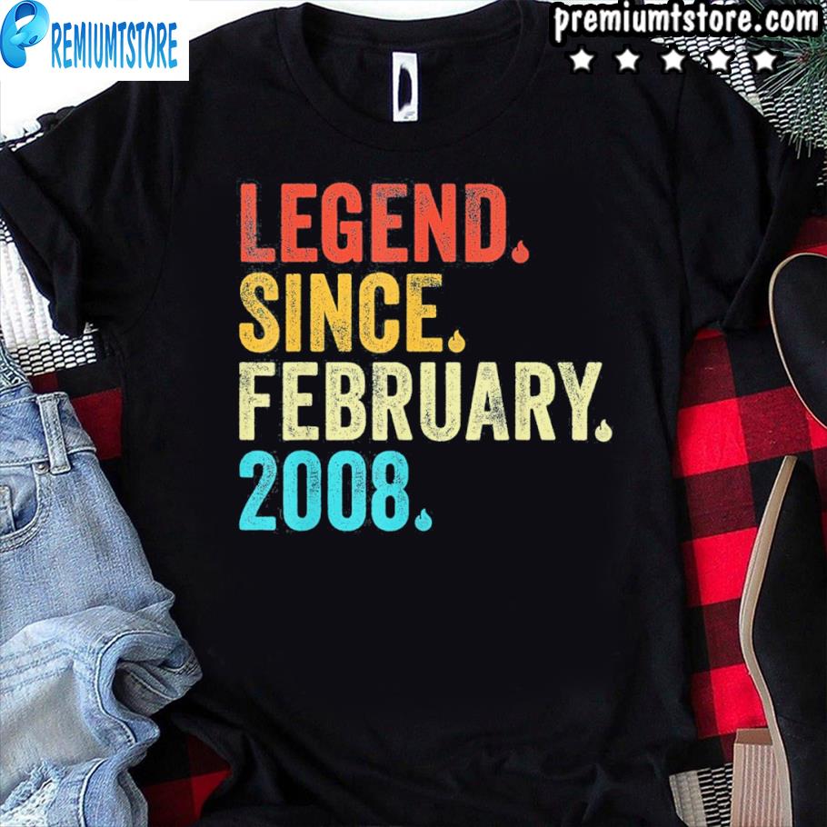 14 Year Old Legend Since February 2008 14th Birthday Vintage Shirt