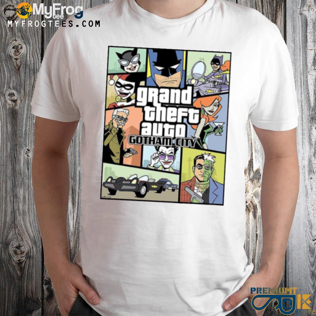 Gotham city batman harley quinn design inspired by grand theft auto shirt