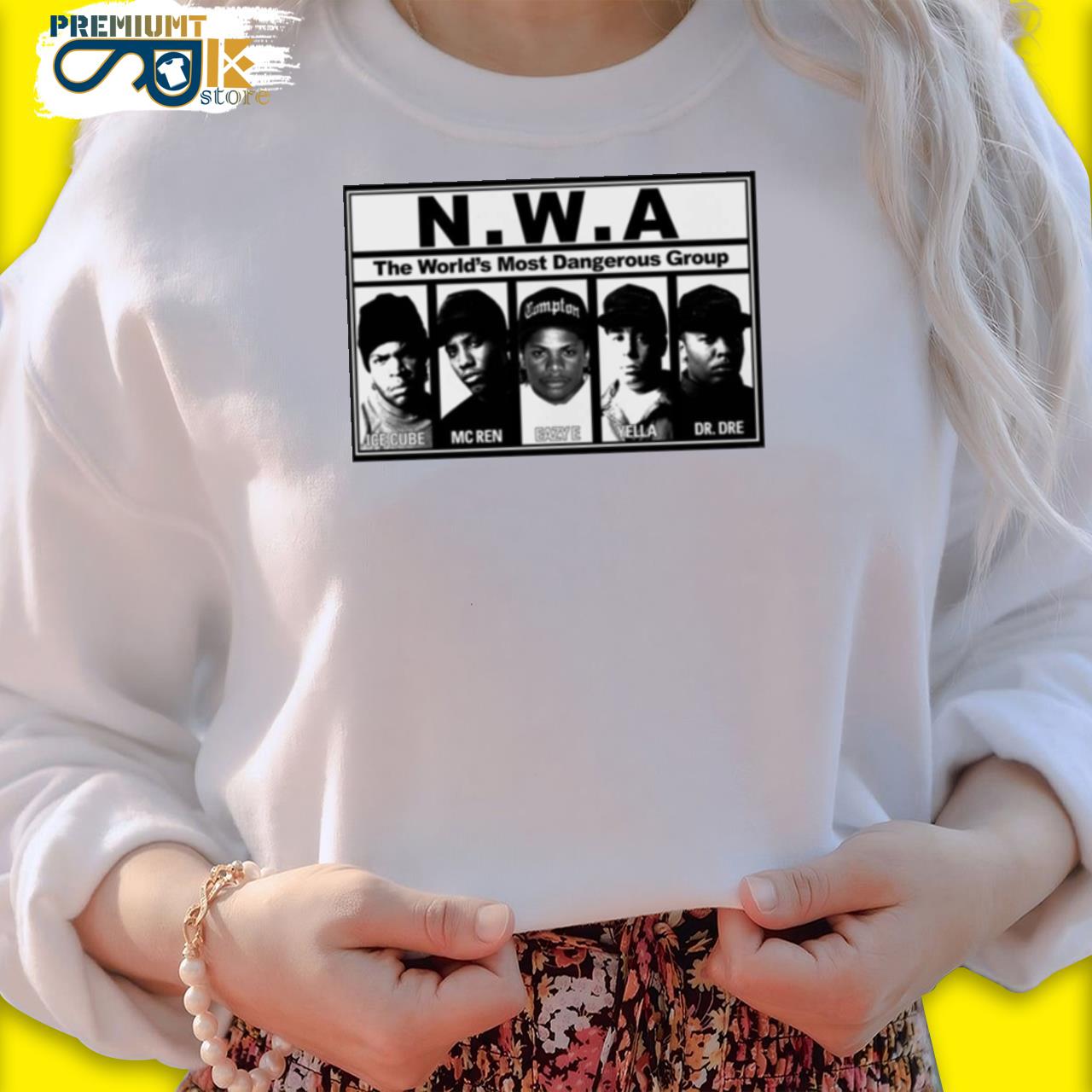 The world's most dangerous group nwa s white sweater