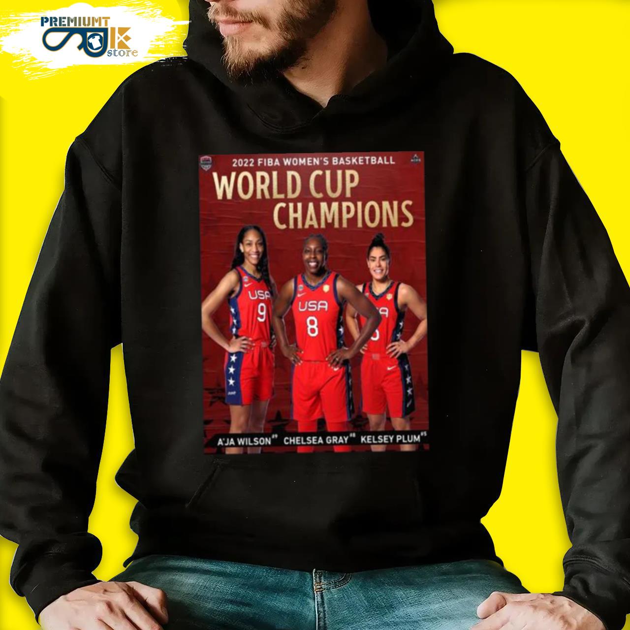 Usa basketball are 2022 fiba women's basketball world cup champions s black hoodie
